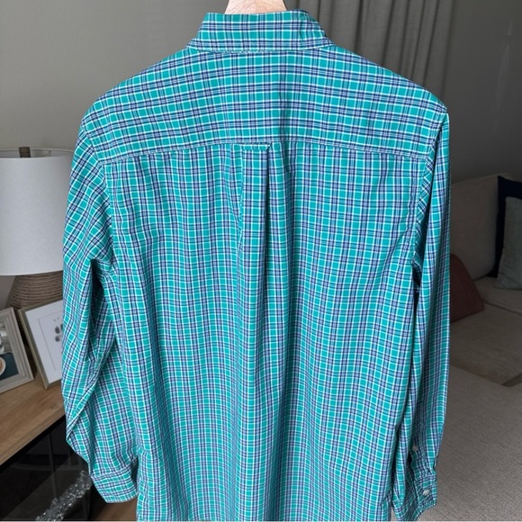 Chaps Men’s L/S Green/blue Plaid Button Up Size M - Picture 7 of 12